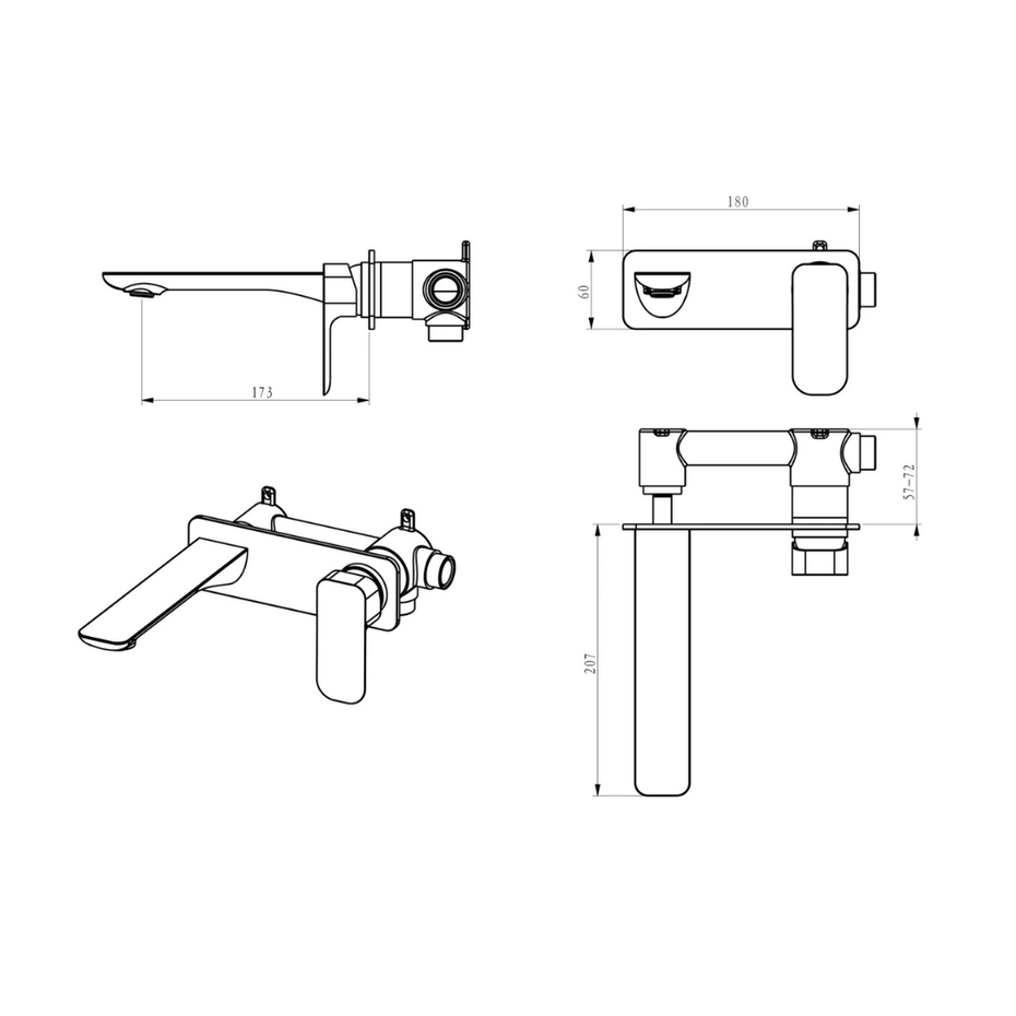 Oskar Wall Basin Mixer