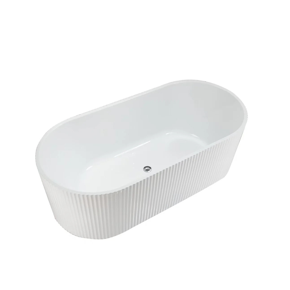 Berri Fluted Bathtub - Gloss or Matte White