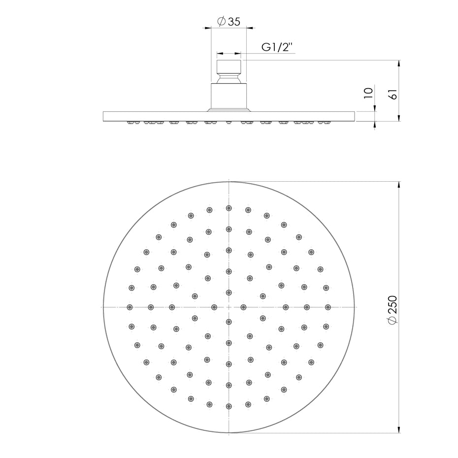 Luna Shower Head - 250mm
