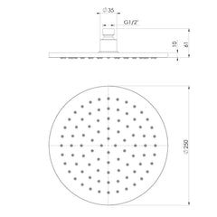 Luna Shower Head - 250mm