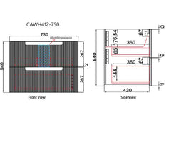 Verona Wall Hung Vanity 750mm