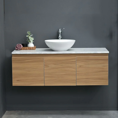 MALOO SALE- 1200mm Timber Look Wall Hung Bathroom Vanity- (FREE DELIVERY UNAVAILABLE ON CLEARANCE ITEMS)