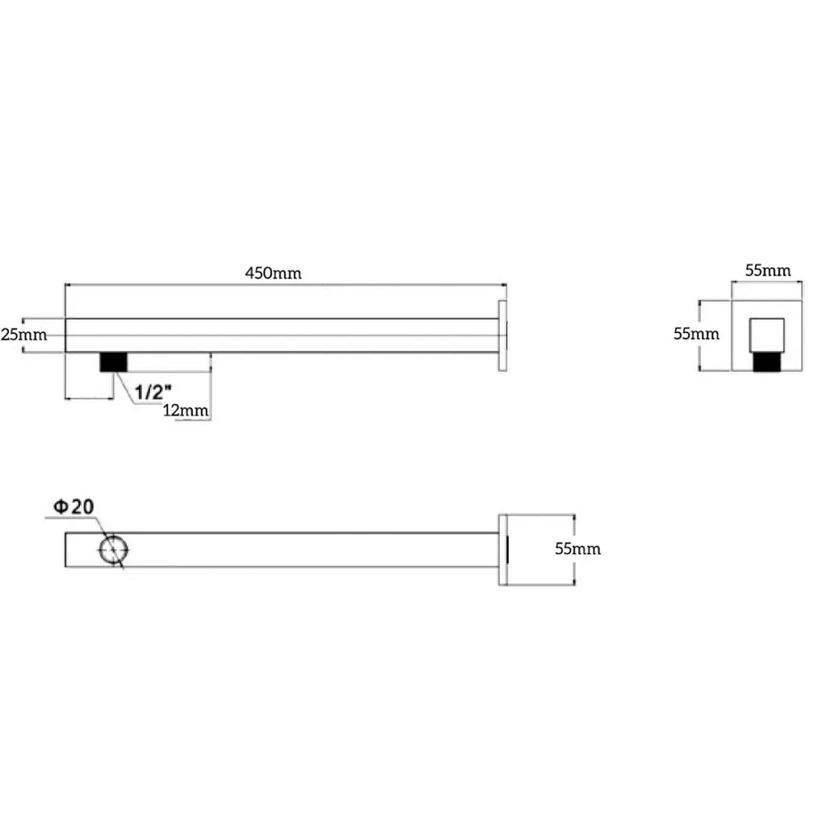 Tiago Wall Shower Arm