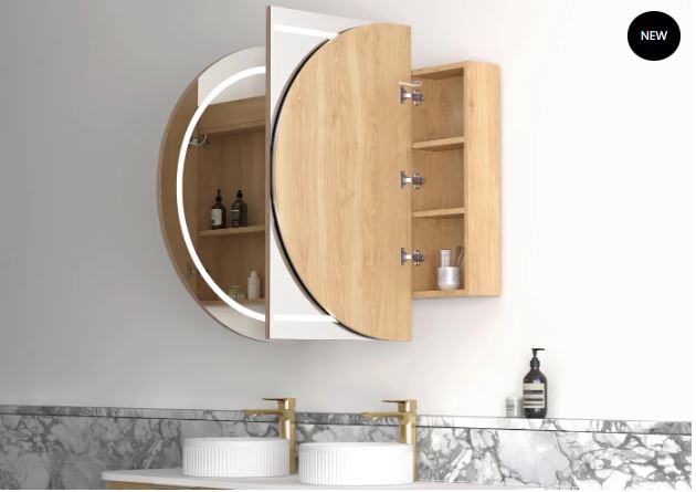 LED Bondi Shaving Cabinet Natural Oak - Multiple Sizes Available