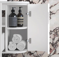 HAMPSHIRE 1500MM SATIN WHITE WALL HUNG CURVE VANITY