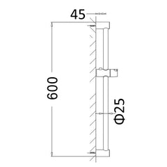 Pavia Shower Rail with Round Handheld Shower Piece