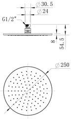 Kiama 250mm Shower Head
