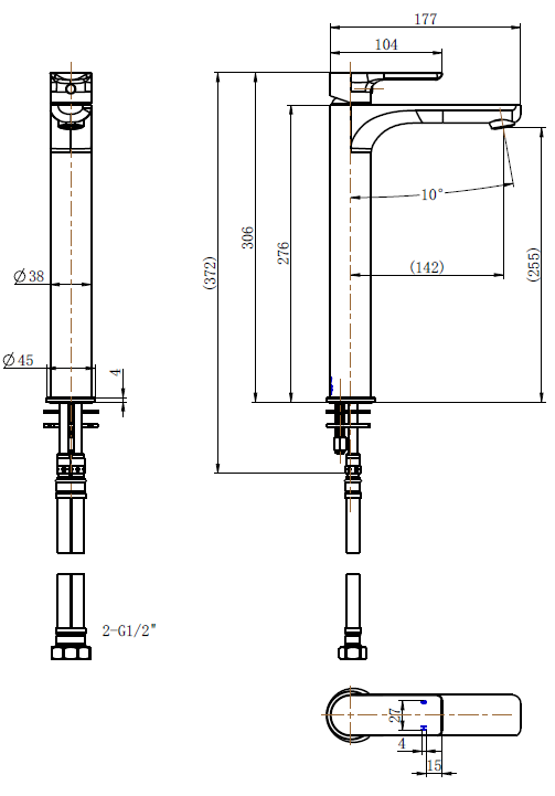 Kiama Tall Basin Mixer