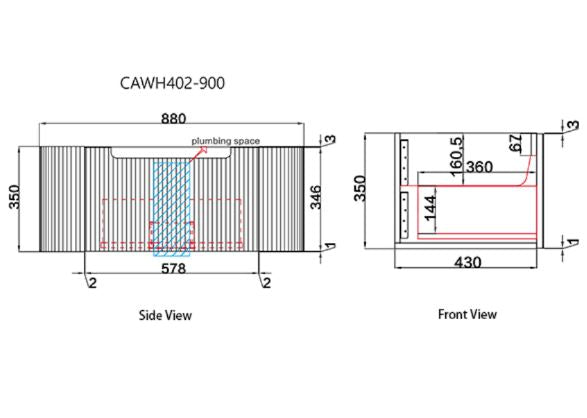 Petra Mark II Wall Hung 900mm