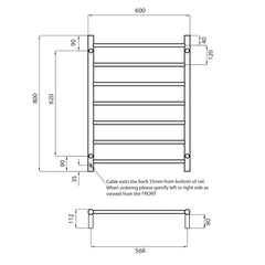 Heated Round Ladder 600 X 800 mm