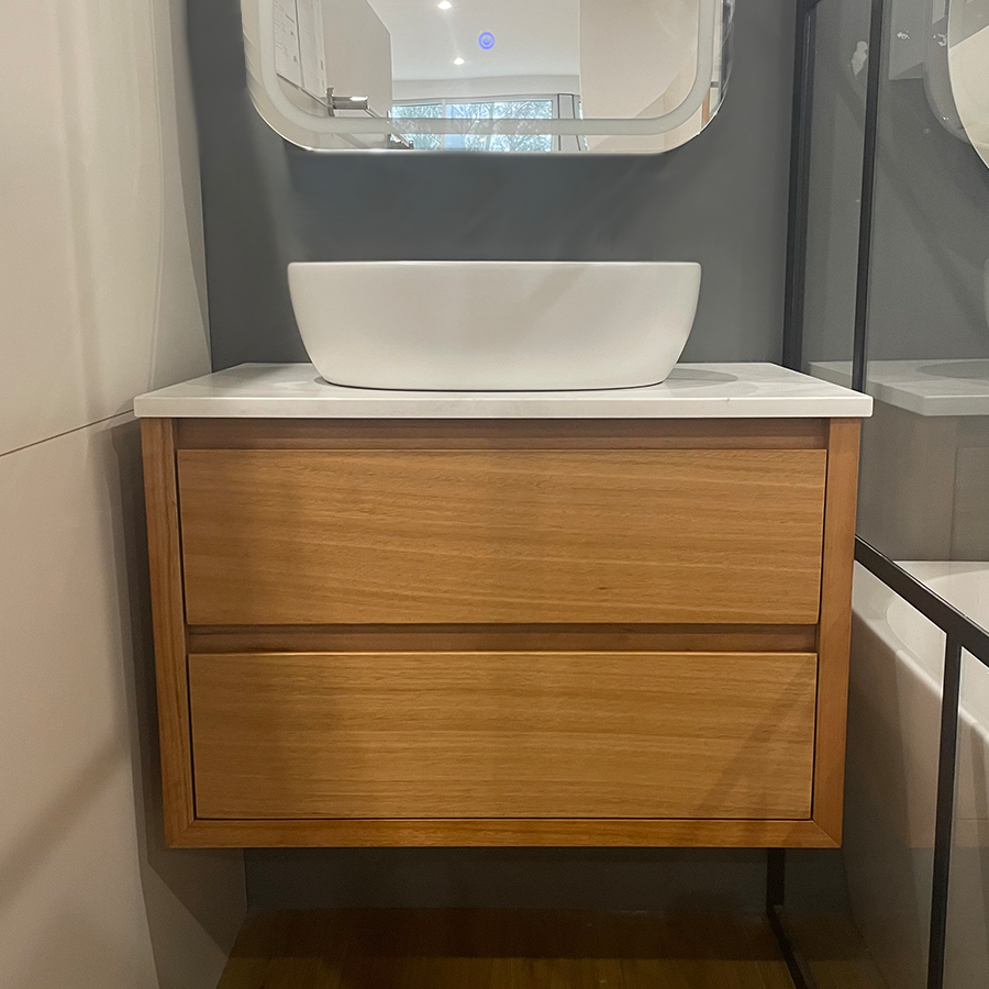 Sahara 750mm Wall Hung Natural Messmate Timber Bathroom Vanity