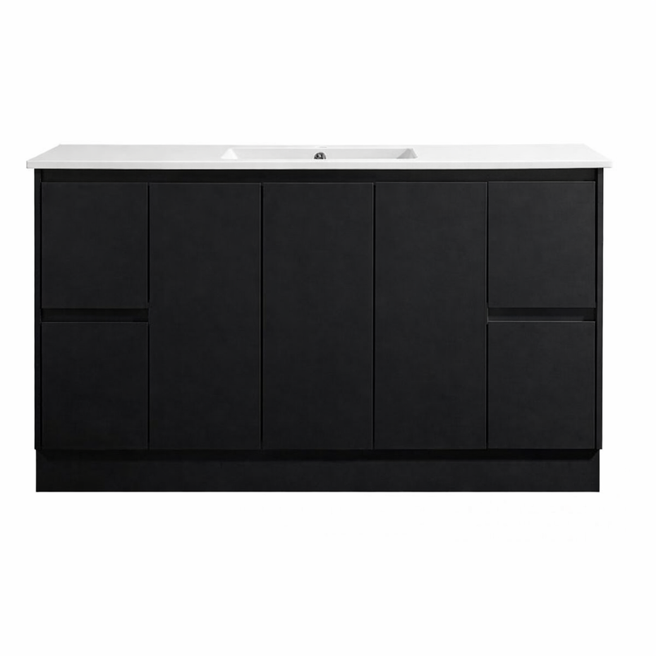 Sammy Matte Black Freestanding Vanity 1200mm - Cabinet Only