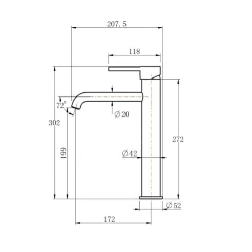 Lucid Pin Series Tall Basin Mixer