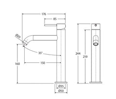 Kaya Medium Basin Mixer - Fienza