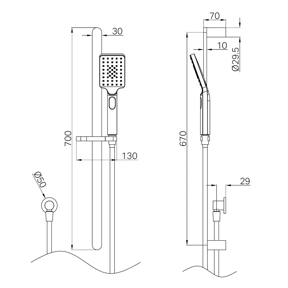 Bianca Shower Rail