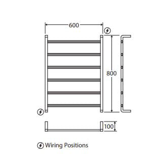 Tono Heated Towel Rail 600 x 800mm