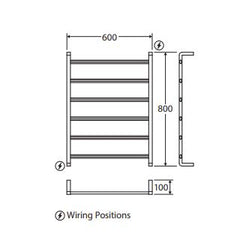 Tono Heated Towel Rail 600 x 800mm