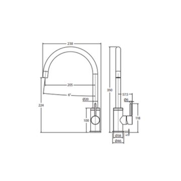 Kaya Gooseneck Basin Mixer - 6 Colours Available