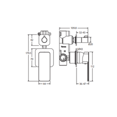Tono Wall Diverter Mixer - 5 Colours Available
