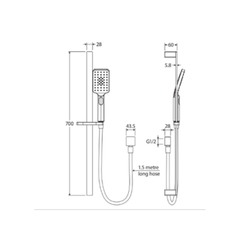 Tono Rail Shower - 5 Colours Available