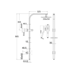Cresta Dual Shower Rail - 5 Colours Available