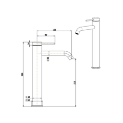 Mica Tall Basin Mixer - 6 Colours Available