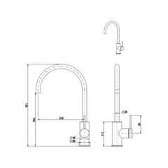 Mica Goose Neck Sink Mixer - 6 Colours Available