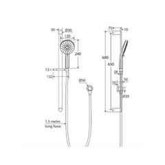 Empire Slim Rail Shower - 5 Colours Available