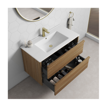 Venetta Framed Wall Hung 750mm Harvest Oak Cabinet