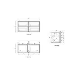 Venetta Framed Wall Hung 1200mm Harvest Oak Cabinet
