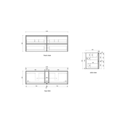Venetta Framed Wall Hung 1500mm Harvest Oak Cabinet