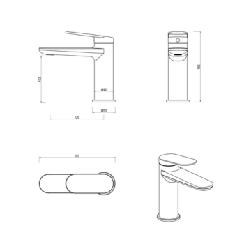 Lantra Basin Mixer - 5 Colours Available