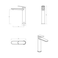 Lantra Tall Basin Mixer - 5 Colours Available