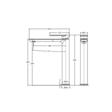 Empire Slim Tall Basin Mixer - 5 Colours Available
