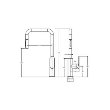 Empire Slim Pull Down Gooseneck Sink Mixer - 5 Colours Available