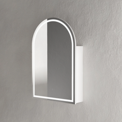 LED Roma Arch Shaving Cabinet Matte White - 900x600mm