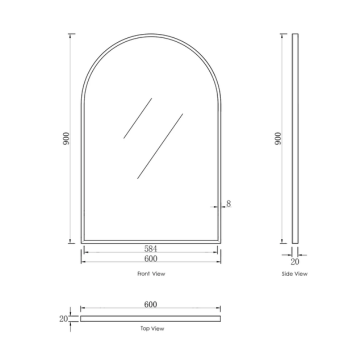 Archie Framed Mirror 900x600mm