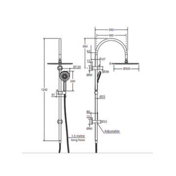 Empire Slim Dual Shower - 5 Colours Available