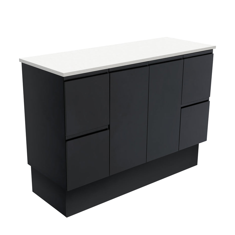 Willo Satin Black 1200 Vanity on Kickboard