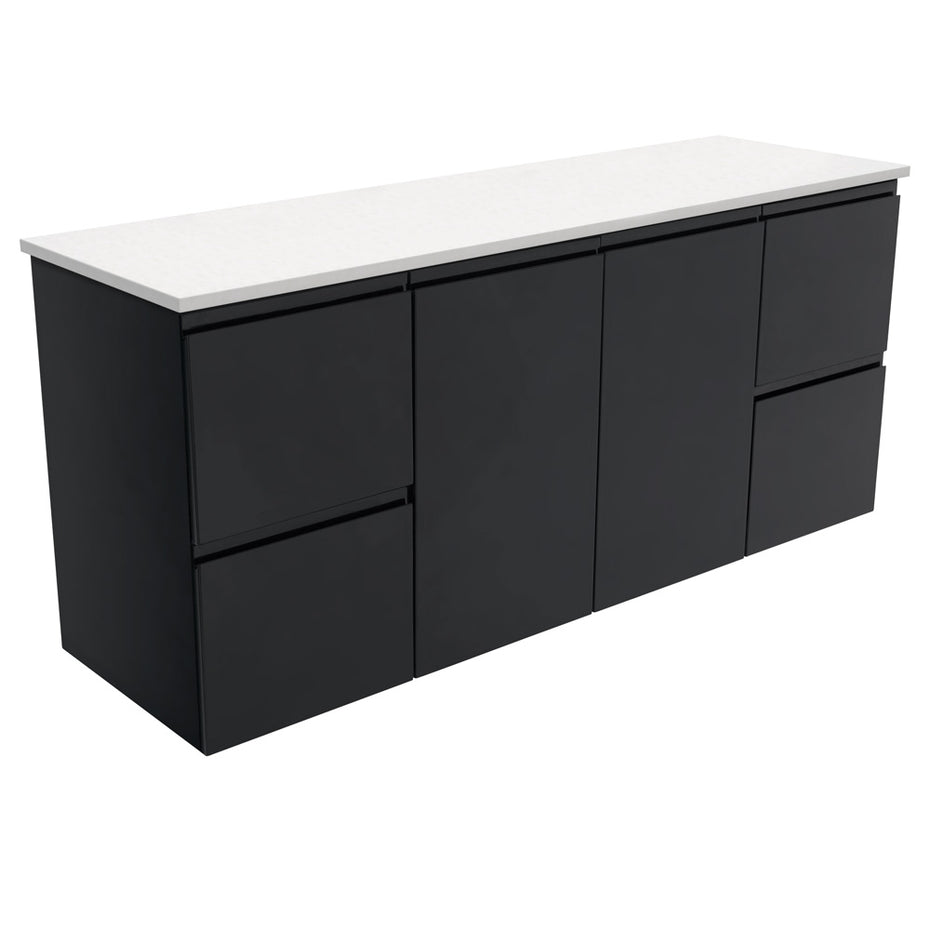 Willo Satin Black 1500 Wall-Hung Vanity