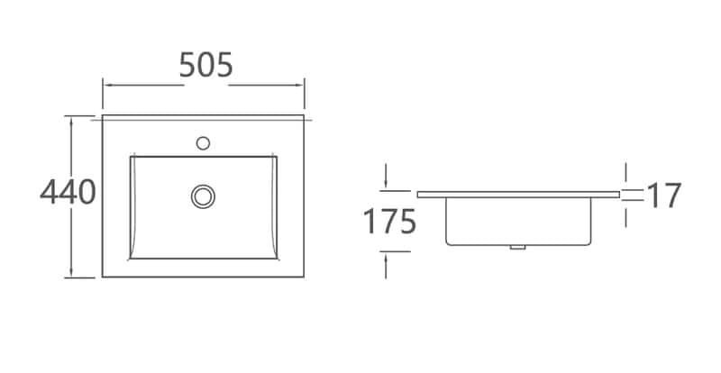 LOIS-II rectangle insert basin