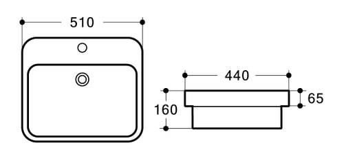 WB 5144 COCO half insert basin