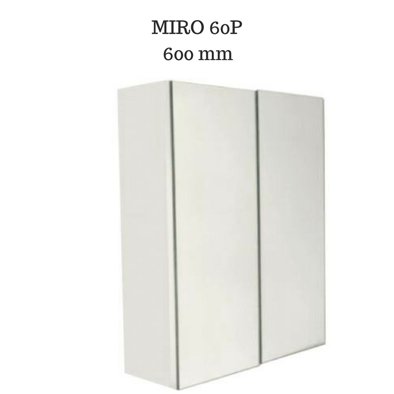 600mm - 1200mm Bella Mirrored Shaving Cabinet White
