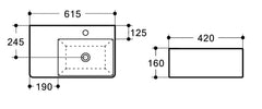 WB 6141 L/R URBANO wall hung basin(right hand / Left Hand bowl)
