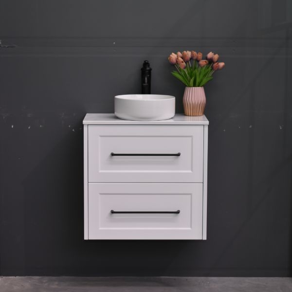 AAVI 600mm Hampton Shaker Style Slim Powder Room Vanity