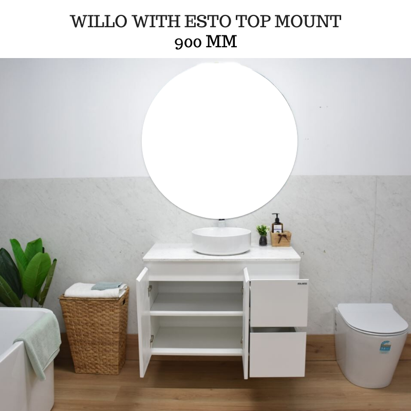 WILLO 900mm Wall Hung Bathroom Vanity Cabinet