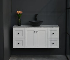 George Wall Hung 1200mm Hampton Shaker Style Bathroom Vanity