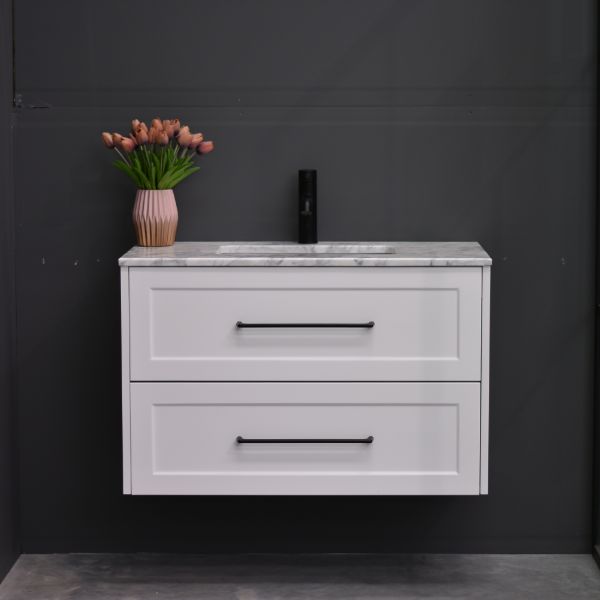 Lily Wall Hung 900mm Hampton Shaker Style Bathroom Vanity