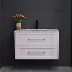 Lily Wall Hung 900mm Hampton Shaker Style Bathroom Vanity