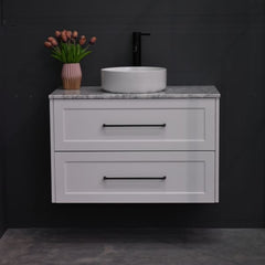 Lily Wall Hung 900mm Hampton Shaker Style Bathroom Vanity